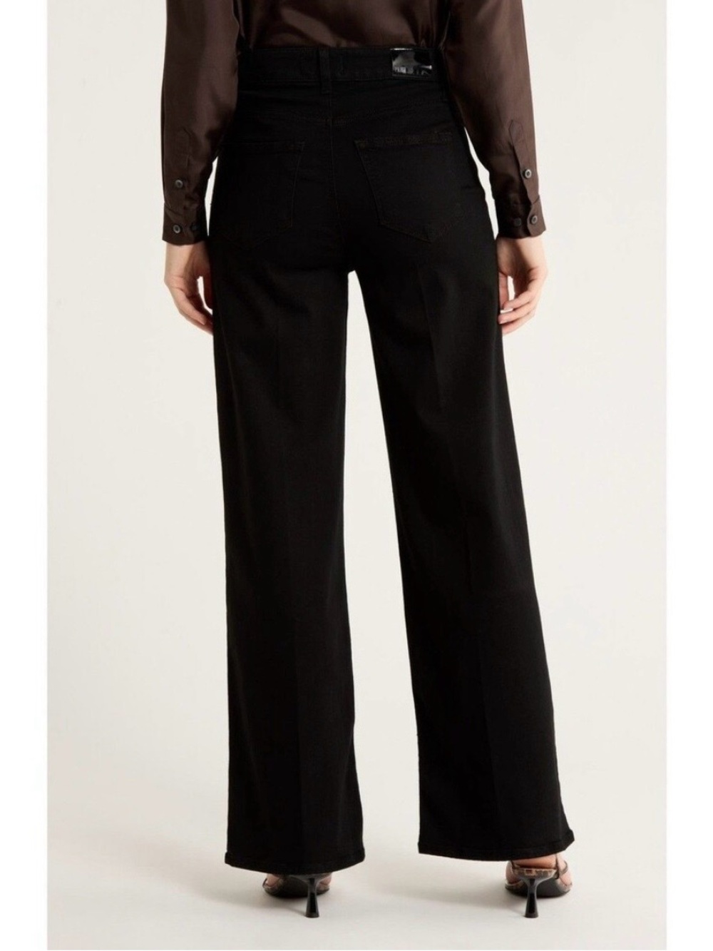 Paige Anessa 31" Wide Leg Jean High Rise Black Shadow, Size 27 - Picture 3 of 16